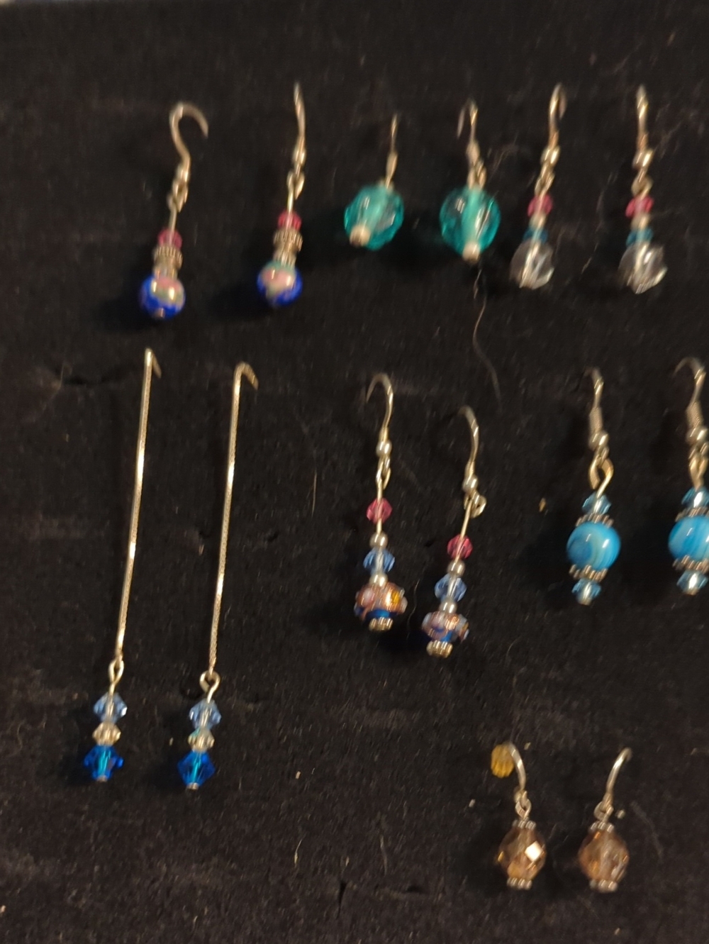 Sterling Silver, Crystal And Stone Earrings